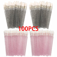 100/300PCS Crystal Lip Brush Lipstick Gloss Applicator Wands Wholesale For Eyelashes Extension Tool Kits Makeup Accessories