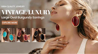Vintage Red Resin Women's Earrings Stud Earrings Luxury large Geometric Oval earrings Party Wedding Ear Jewelry Wholesale