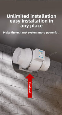 Exhaust Fan Home Mute Inline Duct Fan Bathroom Exhaust Fan Ventilation Equipment Kitchen Bathroom Wall Mounted Air Purifying Ve