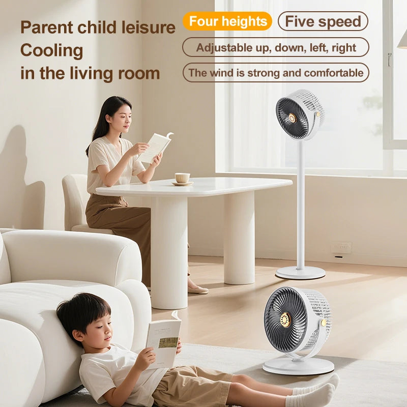 Wireless Fan Height Adjustable Outdoor Travel Camping Long Endurance USB Charging Portable Student Dormitory High Wind Power
