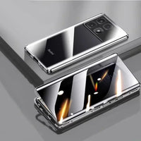 Metal Phone Case Double sided Temper Glass For Redmi Note 14 13 12 Pro Plus 5G Lens Protect Anti Peeping Spy Privacy Cover Cases