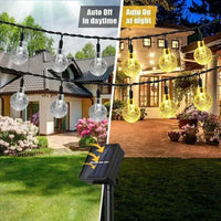 Solar String Lights Outdoor Crystal Fairy Light Chritmas Garland 8 Modes Waterproof Patio Light for Garden Party Decor