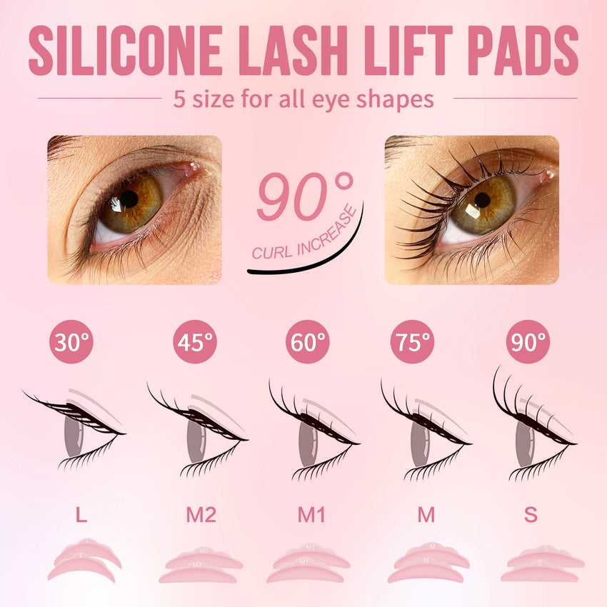 Permania 5 Pair Eyelash Extension Pads Silicone Protection Eyelashes Pad Reusable Lifting Curler Shield Patch Lashes Makeup Tool