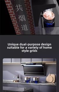 Household Range Hood for Kitchen Large Suction Range Hood Top Side Double Suction Exhaust Fan Small Kitchen Smoke Extractor