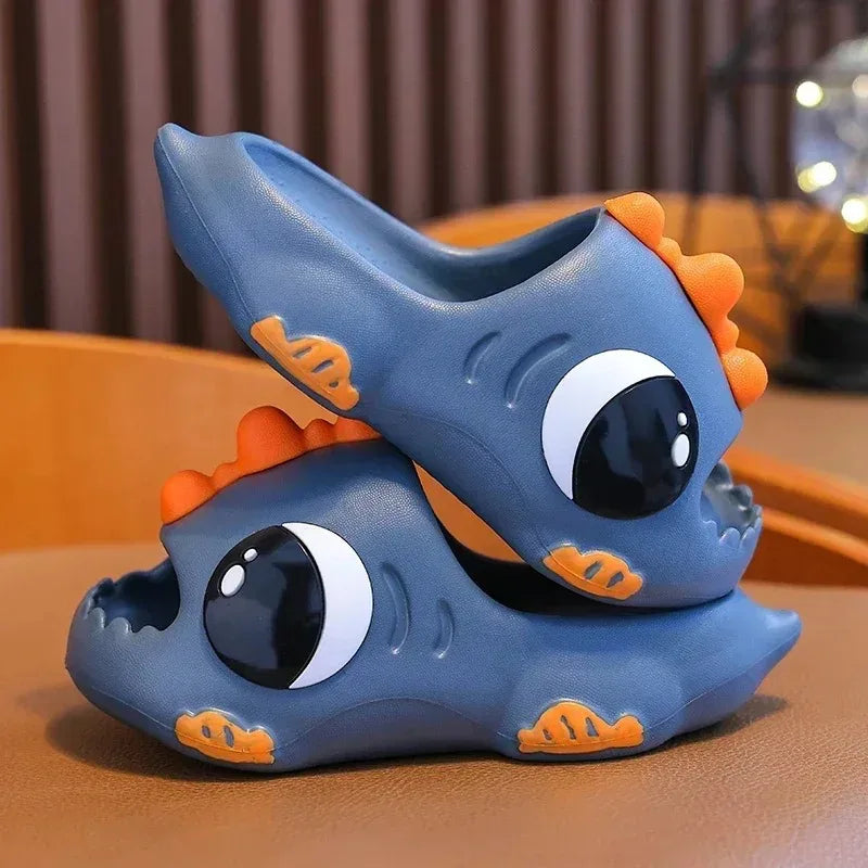 /Summer Aged 2-12 Children Slippers Cute Cartoon Dinosaur Beach Sandal For Kids Boys Girls Flip Flops Non-Slip Indoor Home Shoes