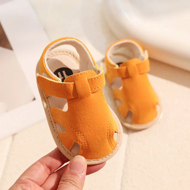 Breathable Summer Newborn Baby Girls Sandals Shoes Toddlers Simple Style Solid Color Soft Sole Shoes Outdoor Indoor Prewalker