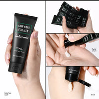 Men's Skin Care Kit - 3 in 1 Set with Face Wash, Moisturizing Cream & Eye Cream, Daily Anti-Aging & Oil Control Facial Treatment