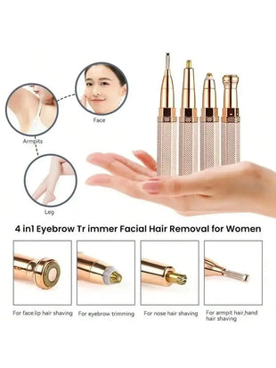 Electric Hair Removel Shaver For Women Eyebrow Trimmer Epilator Electric Painless Hair Remover Machine Body Facial Battery capac