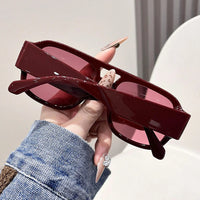 Fashion Double Bridges Square Sunglasses Women Candy Color Retro Wide Legs Men Sun Glasses Shades UV400