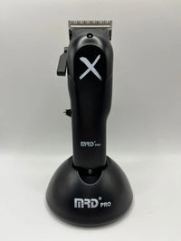 MRD HC-3969X Lawn Shovel Men's Professional Hair Clipper DC Rotating Motor Horn DLC Black Diamond Blade 7200RPM Trimmer Withbase