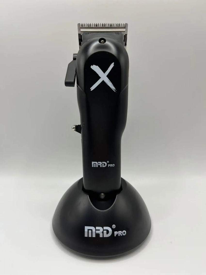 MRD HC-3969X Lawn Shovel Men's Professional Hair Clipper DC Rotating Motor Horn DLC Black Diamond Blade 7200RPM Trimmer Withbase