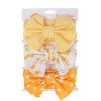3Pcs/Set Cute Cotton Bows Baby Headbands Newborn Infant Ealstic Hairbands Boys Girsl Dot Striped Flower Print Kids Headwraps