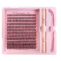 DIY Clusters Lash Kit Full Set 8-16mm Mix Bond&Seal Tweezers Lash for Self Application Makeup Individual Eyelash Extensions