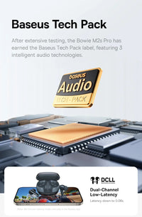 Baseus Bowie M2s Pro Headphones Wireless Bluetooth 5.4 TWS Earphones Active Noise Cancelling Earbuds 4 Micphone ENC Hifi Headset
