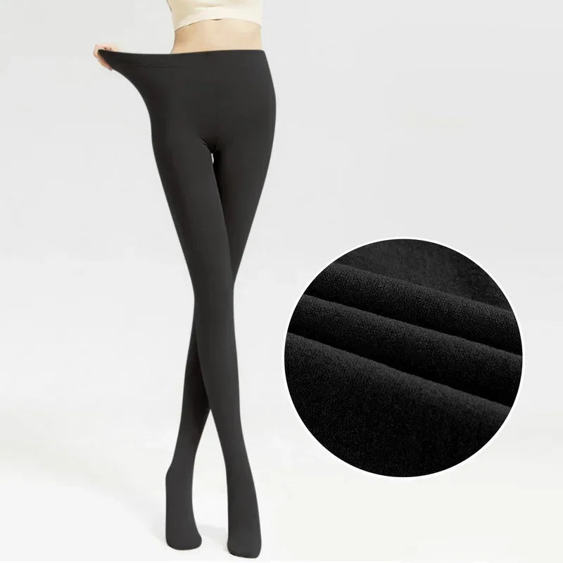 Women's Thermal Winter Tights Fleece Lined Sheer Velvet Pantyhose Thick Warm Leggings with Plush Inner Layer