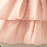 0-2 Years Baby Girl Dress Summer Pink Sweet Bow Suspender Cake Dress for Elegant Girl Party Wedding Dress