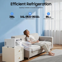 Semiconductor Refrigerator 280W 41.5*28.3*20.5cm White 40-50dB Small Window Air Conditioner for Bedroom Living Room Home Office