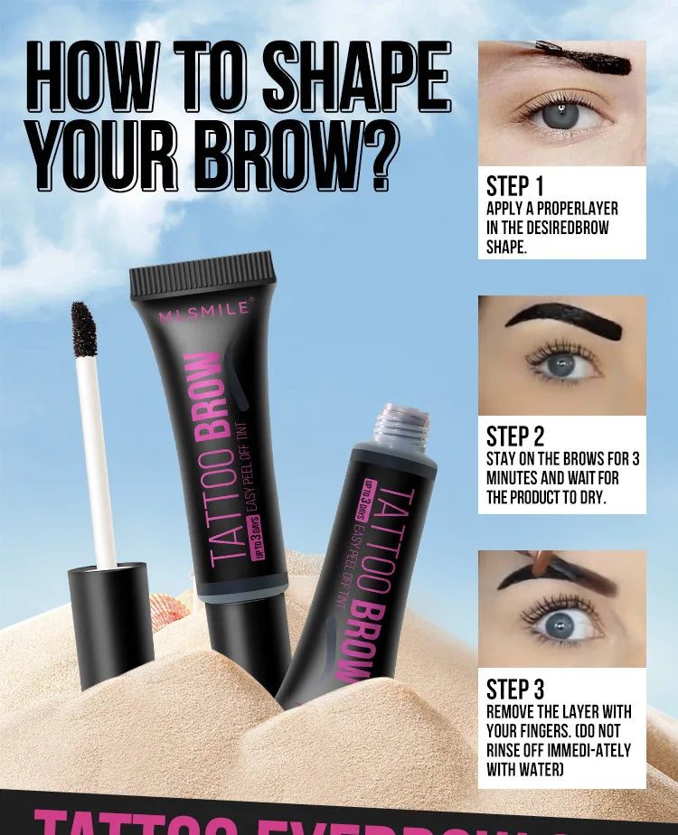 Peel-off Eyebrow Tearing Eyebrow Gel Tattoo Cream Dyeing Eyebrow Cream Tint Dye Semi-permanent Makeup Waterproof Beauty Supplies
