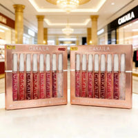 Matte Liquid Lipstick Lip Oil 10pc/set, Waterproof Velvet Lip Gloss Long Lasting Non-transfer Nude Red Pink Daily &Party Makeup