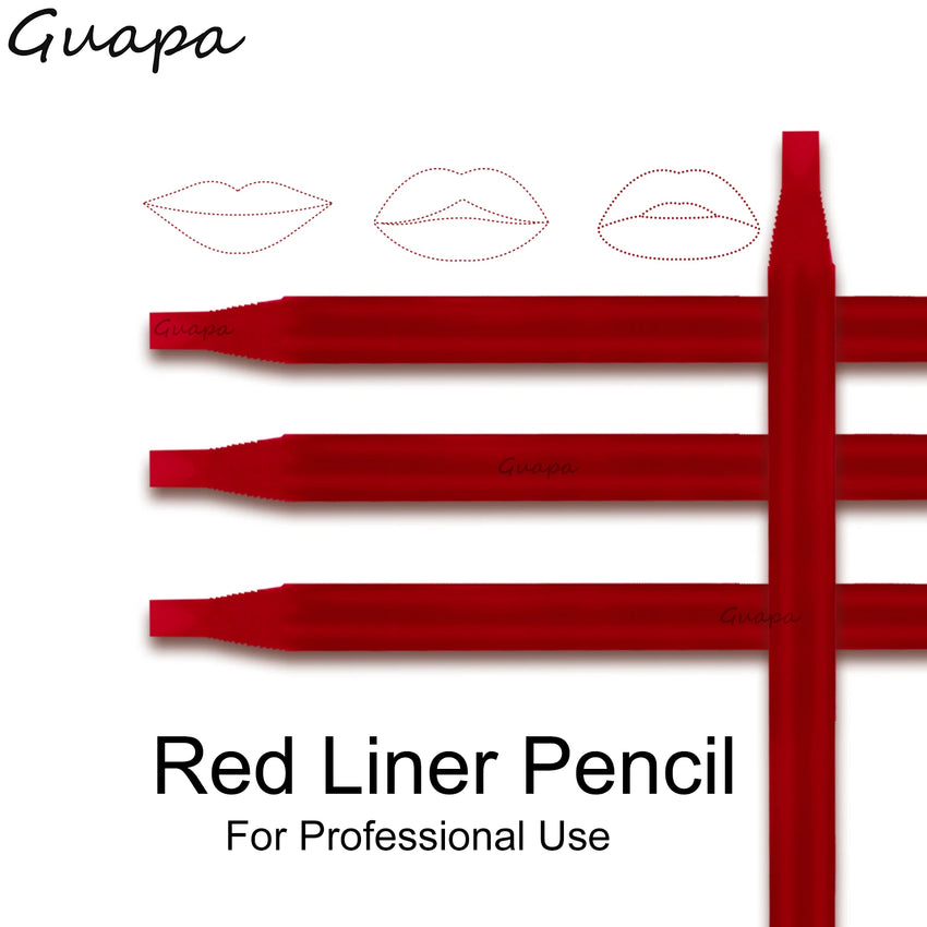 2PCS Professional Microblading Brow Mark Pencil Permanent Red Lip Contour Pen Tattoo Waterproof Art Tint Makeup Eyebrow Pen