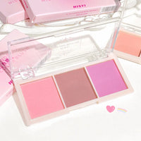 HISYI three-color blush natural color rendering delicate non-flying powder matte rouge holding makeup clear vitality girl blush