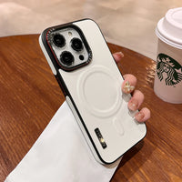 Business Leather Magnetic Phone Case For iPhone 16 15 Pro Max 14 13 12 For Magsafe Wireless Charging Shockproof Matte Back Cover
