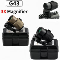 Tactical  G33 G43 G45 Sight Fixed 3X 5X Magnifier Scope with Quick Disassembly and Flipping for Airsoft Hunting Collimator