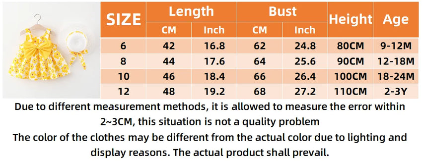 Summer Newborn Baby Clothes Toddler Girl Clothes Cotton Beach Suspender Dress+Sun Hat Princess Dresses