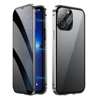 Metal Magnetic Anti Peeping Privacy Case For iPhone 17 16e 15 14 13 12Pro Max Magsafe Case 360 Protection Shockproof Phone Cover