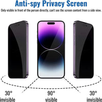 3PCS Privacy Screen Protector Phone Case for IPhone 15 14 13 11 16 Pro Max Plus 12 Mini XS XR Anti-Spy Glass IPones Front Cover