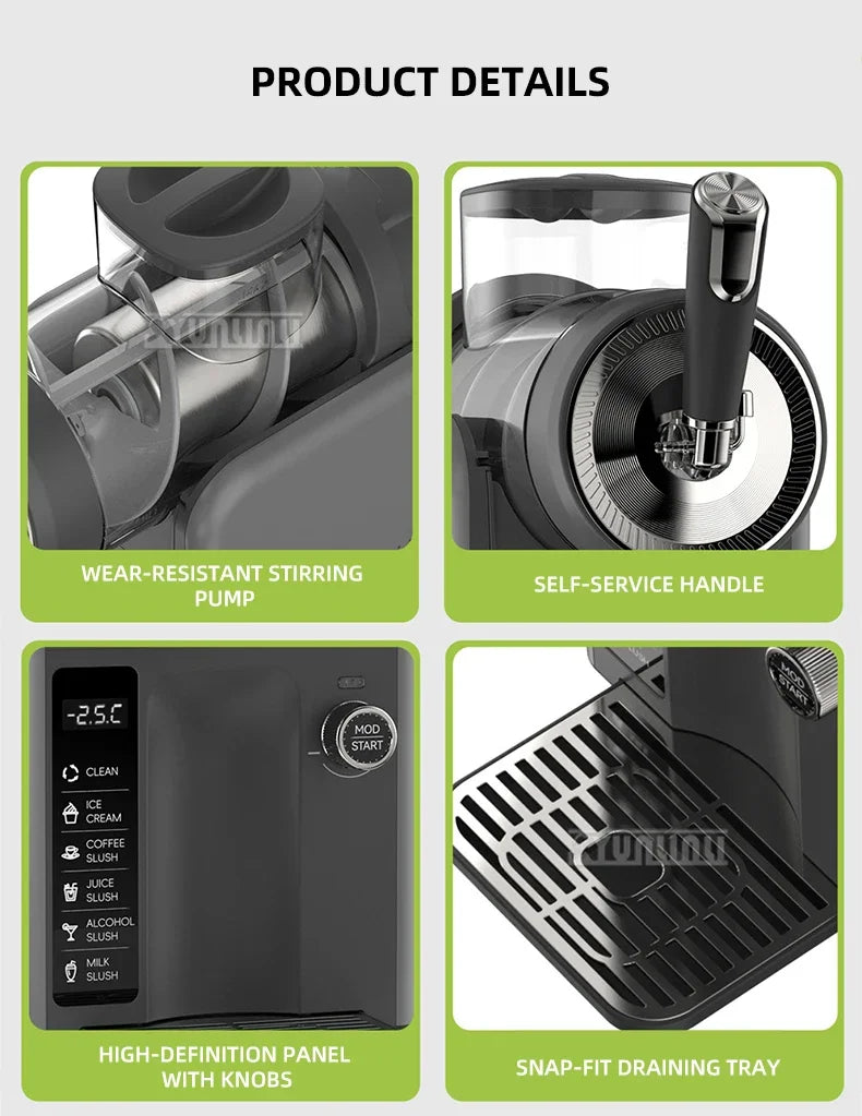 XEOLEO Snow Melting Machine 185W Household Cold Drink Slush Machine 1.8L Slushmaker Granite Machine Ice Cream Smoothie Machine