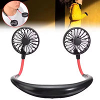 USB Rechargeable Mini Sports 3-Speed Adjustable Neck Dual Fan Home OfficeOutdoor Travel Portable Hanging Neck Fan
