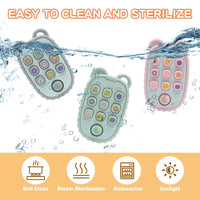 2024 New Baby Teether mobile phone Shape Silicone Teether Teething Toy Kids Sensory Educational Toy baby gift set