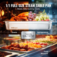 SucceBuy 4 inch Buffet Chafing Dishes Gastronorm Pans Steam Table Pans Tray Stainless Steel Food Container for Party BBQ Baking