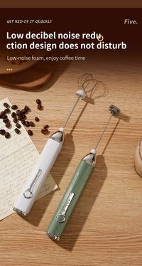 TINSOL 2025 New Wireless Mini Handheld Milk Frother Type-C Rechargeable Coffee Frother Portable Kitchen Cooking Tool Foam Mixer