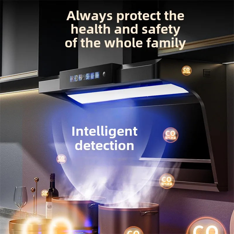 Household Range Hood for Kitchen Large Suction Range Hood Top Side Double Suction Exhaust Fan Small Kitchen Smoke Extractor
