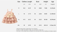 0-2 Years Baby Girl Dress Summer Pink Sweet Bow Suspender Cake Dress for Elegant Girl Party Wedding Dress