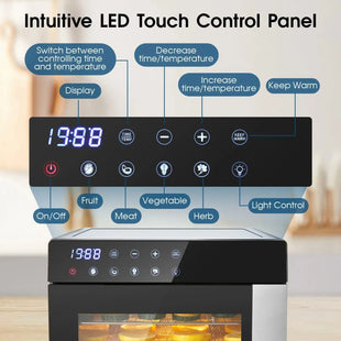 8-Tray Stainless Steel,600W with 4 Presets & Digital Timer for Jerky, Fruit, Herbs - Dishwasher Safe, BPA Free Food Dehydrator