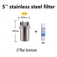 5inch Prefilter 304 Stainless steel hot water filter housing DN15 DN20 DN25 for high temperature high flow water filter housing