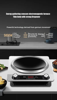 5000W Household Concave Induction Cooker High Power Intense Fire Non-Radiative Multifunction Stir Frying Electric Stove