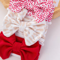 3Pcs/Set Cute Cotton Bows Baby Headbands Newborn Infant Ealstic Hairbands Boys Girsl Dot Striped Flower Print Kids Headwraps