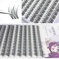 1/box 120 bundles Mink False Eyelash Natural Fishtail Lash 3D Russian Individual Eyelash Extension Cluster Makeup Tool Wholesale