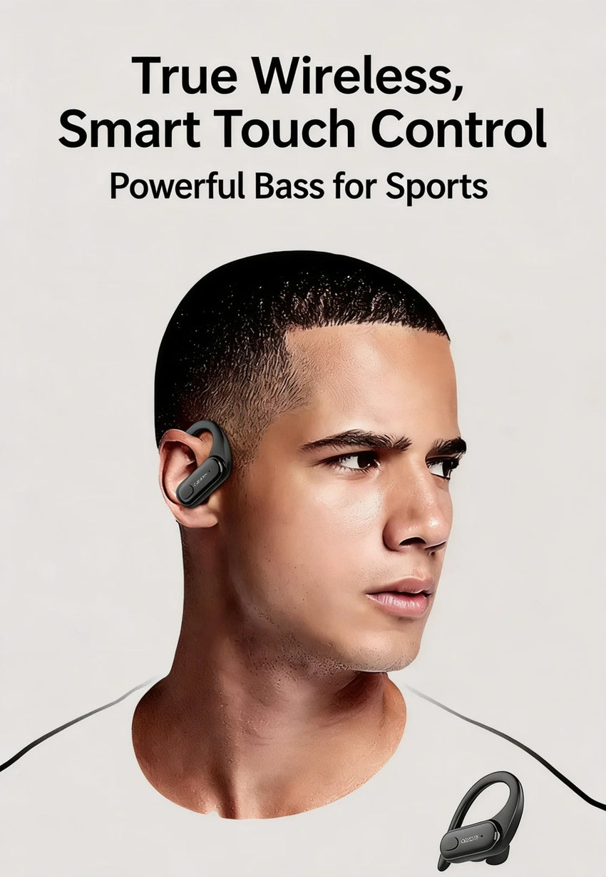 DACOM L19 Wireless Headphones Bluetooth 5.3 Earphones True with Mic Button Control Noise Reduction Earhooks Waterproof Headset