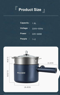 Mini Electric Cooker Multi-Function All-In-One Pot Single Double Layer Household Noodle Cooker Non-Stick Hot Pot Kitchen Tool