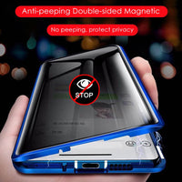 Metal Phone Case Double sided Temper Glass For Redmi Note 14 13 12 Pro Plus 5G Lens Protect Anti Peeping Spy Privacy Cover Cases