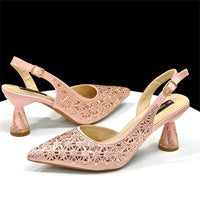 2026 New Elegant Green Pointed-Toe High Heels & Matching Bag Set with Diamond Design for Women's Party Wear - Italian Trend