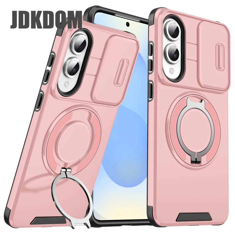 JDKDOM Push Window Case For Samsung S26 S25 Edge S24 S23 FE Plus Note 20 Ultra A57 A17 A07 A56 A36 A26 A16 A06 Bracket Cover