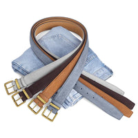 Luxury Suede Cowhide Leather Belt for Women, Vintage Style with Gold Buckle, 3.5cm Wide Waistband for Dresses & Jeans 2042