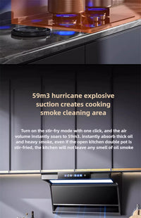 Household Range Hood for Kitchen Large Suction Range Hood Top Side Double Suction Exhaust Fan Small Kitchen Smoke Extractor