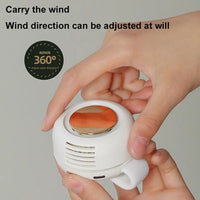 Portable Silent Mini Bladeless Electric Fan,Small fan Clip on Shirt Waist Mini Bladeless Fan Adjustable 3-Speed For Outdoor